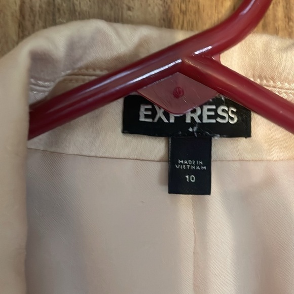 Express women’s blazer 10 jacket 3/4 sleeve khaki tan suit buisness casual - Picture 3 of 6